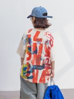 【120-170cm】Tシャツ プリント カラフル 夏 新作 半袖 - 画像 (4)