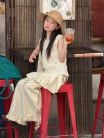 【100-160cm】ベスト ズボン 女の子 ゆったり 透かし彫り ニット ノースリーブ - 画像 (4)
