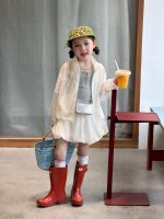 【90-150cm】ベストorアウター+スカート 女の子 UVカット 無地 - 画像 (2)