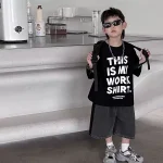 【90-160cm】Tシャツ アルファベット 半袖 ファッション 男の子 - 画像 (3)