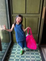 【100-150cm】ワンピース 女の子 無地 ノースリープ ゆったり - 画像 (5)