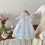 【73-100cm】ワンピース ベビー メッシュ ノースリープ かわいい - 画像 (5)