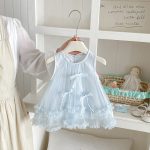【73-100cm】ワンピース ベビー メッシュ ノースリープ かわいい - 画像 (4)