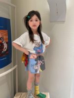 【90-150cm】半袖Tシャツ 女の子 プリント カートゥーン ゆったり - 画像 (5)