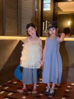 【90-150cm】ワンピース 女の子 無地 ノースリープ シンプル - 画像 (6)