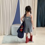 【80-130cm】サロペット 女の子 ボーダー柄 キャミソール ゆったり - 画像 (5)