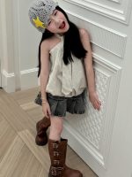 【90-150cm】トップスorスカート 女の子 ストライプ プリーツ - 画像 (3)
