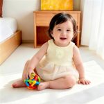 【66-100cm】ロンパース ベビー フラワー 切り替え ノースリープ - 画像 (3)