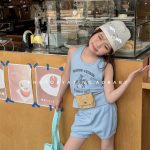 【80-130cm】セットアップ 女の子 ノースリープ カジュアル - 画像 (3)