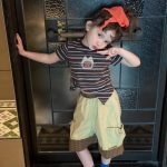 【90-150cm】半袖Ｔシャツorパンツ 女の子 ボーダー柄 シンプル - 画像 (5)