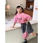 【90-160cm】Tシャツ 女の子 笑顔柄 プリント カワイイ - 画像 (3)