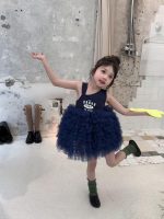 【90-140cm】ワンピース 女の子 チュール 切り替え ドレス