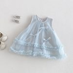 【73-100cm】ワンピース ベビー メッシュ ノースリープ かわいい