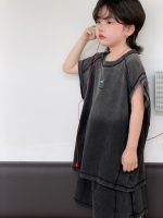 【100-150cm】セットアップ シンプル グラデーション ノースリーブ ゆったり