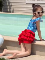 【80-140cm】水着 チェック柄 ドーパミン風 セパレートスイムウェア - 画像 (6)