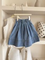 【100-160cm】スカート デニム 韓国風 シンプル カジュアル 合わせやすい 女の子 - 画像 (3)
