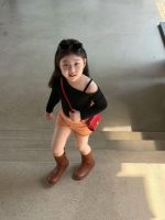 【90-150cm】Tシャツorショートパンツ 女の子 ハイウエスト ワンショルダー - 画像 (3)