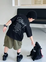 【90-160cm】Tシャツ ファッション アルファベット プリント 男の子