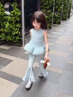 【90-140cm】ベストorパンツ 女の子 快適 ベルボトム ファッション - 画像 (5)
