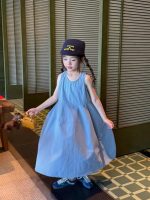【90-150cm】ワンピース 女の子 無地 ノースリープ シンプル - 画像 (2)