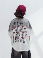 【120-170cm】Tシャツ グラデーション アルファベット 男の子 カジュアル ファッション - 画像 (4)