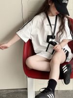 【100-150cm】Tシャツ 配色 プリント ゆったり 半袖 女の子 夏新作