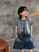 【100-150cm】セットアップ シンプル グラデーション ノースリーブ ゆったり - 画像 (7)