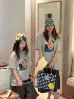 【100-160cm】Tシャツ 親サイズ プリント カジュアル 女の子 半袖 - 画像 (3)