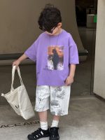 【90-160cm】半袖Tシャツ 男の子 パープル 個性的 肌触り良好 ヴィンテージ風 - 画像 (4)