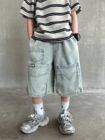 【120-170cm】ショートパンツ カジュアル デニム ゆったり ジーンズ