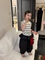 【90-150cm】ポロシャツorパンツ 女の子 ノースリープ ボーダー柄 - 画像 (9)