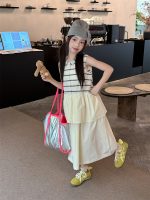 【100-160cm】ワンピース 切り替え ストライプ ノースリーブ ゆったり 女の子 - 画像 (4)
