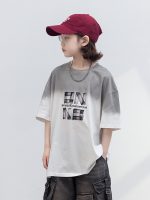 【120-170cm】Tシャツ グラデーション アルファベット 男の子 カジュアル ファッション - 画像 (5)