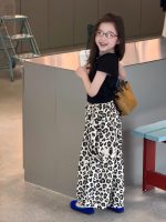 【90-150cm】半袖Tシャツorパンツ 女の子 レオパード シンプル - 画像 (7)