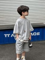 【100-160cm】セットアップ カジュアル シンプル かっこいい 男の子 無地 - 画像 (6)
