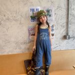 【80-130cm】パンツ 女の子 英字 オーバーオール シンプル - 画像 (4)