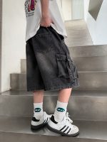 【120-170cm】ショートパンツ デニム 合わせやすい ジーンズ 夏 ポケット付き - 画像 (6)