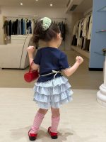 【90-140cm】半袖Ｔシャツorスカート 女の子 リボン付き スウィート - 画像 (4)