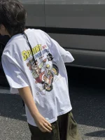 【90-160cm】半袖Tシャツ 男の子 カートゥーンプリント ゆったり ユニーク ラウンドネック - 画像 (4)