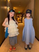 【90-150cm】ワンピース 女の子 無地 ノースリープ シンプル - 画像 (4)