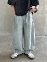 【120-170cm】デニムズボン ジーンズ ゆったり カジュアル ファッション - 画像 (4)