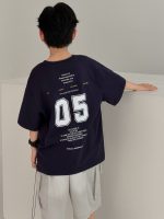【90-160cm】Tシャツ プリント カジュアル 合わせやすい ラウンドネック 半袖 - 画像 (2)