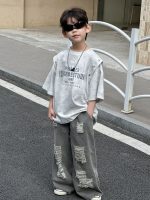 【100-170cm】Tシャツ カジュアル 切り替え ファッション 男の子