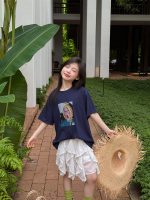 【100-160cm】Tシャツ 親サイズ プリント カジュアル 女の子 半袖 - 画像 (4)