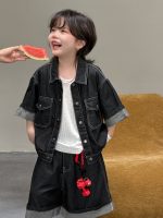 【100-150cm】セットアップ デニム かっこいい シンプル 無地 男の子