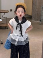 【90-150cm】半袖Tシャツorパンツ 女の子 ドット柄 かわいい - 画像 (3)