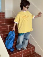 【90-160cm】Tシャツ プリント カジュアル シンプル 合わせやすい 半袖 - 画像 (5)