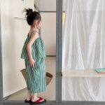 【80-130cm】サロペット 女の子 ストライプ キャミソール カジュアル - 画像 (3)