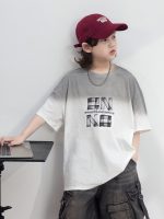 【120-170cm】Tシャツ グラデーション アルファベット 男の子 カジュアル ファッション - 画像 (3)