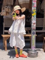 【100-160cm】スカート 透かし彫り 無地 カワイイ 合わせやすい 女の子 - 画像 (3)